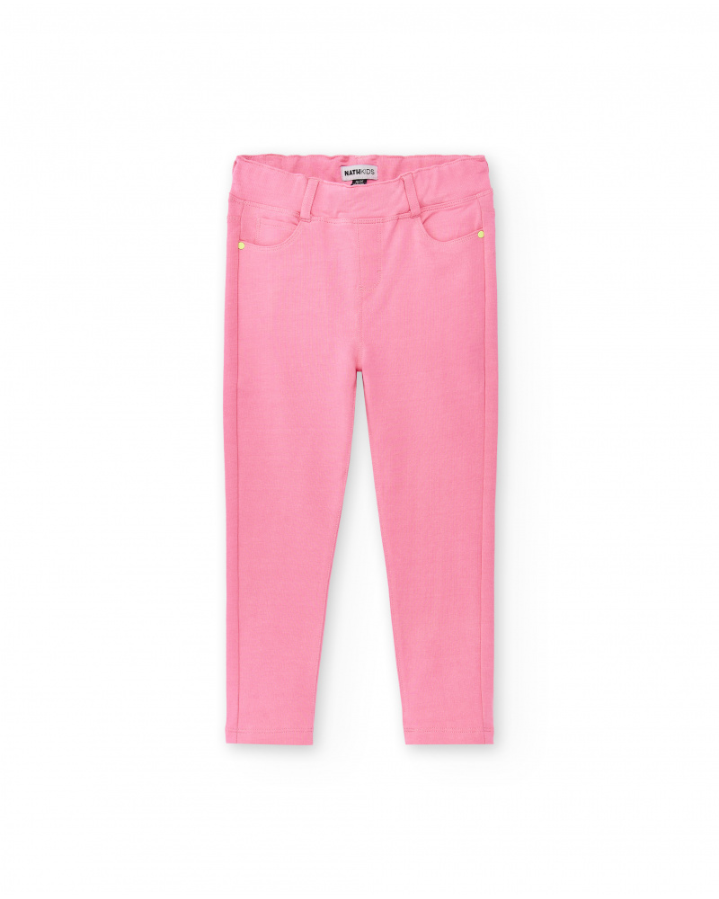 Jeggings de malha rosa de menina Coleção Neon Jungle