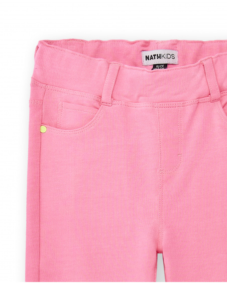Jeggings de malha rosa de menina Coleção Neon Jungle