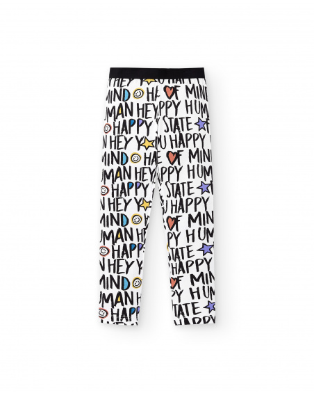 Leggings de malha branca de menina Coleção Summer Vibes