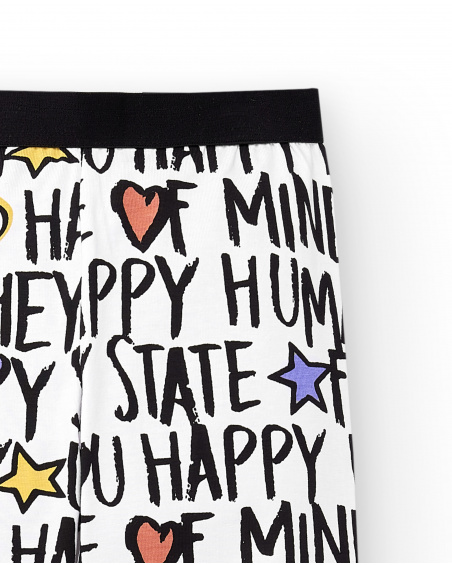 Leggings de malha branca de menina Coleção Summer Vibes