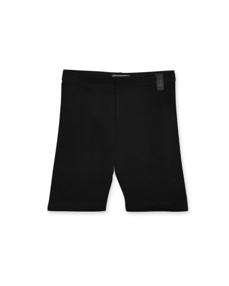 Leggings de ciclismo em malha preta para menina Coleção Basics