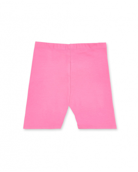Leggings de ciclismo em malha rosa para menina Coleção Basics