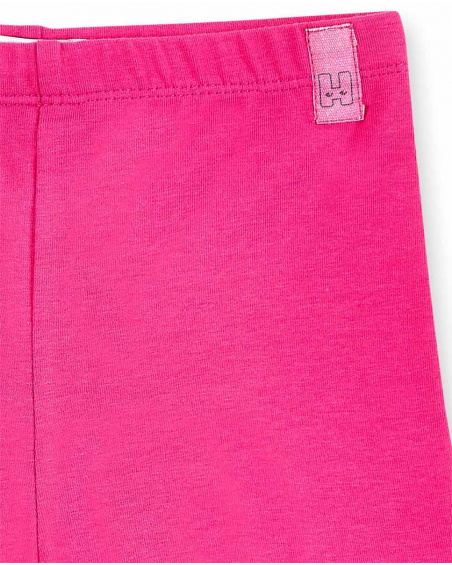 Leggings de ciclismo em malha fúcsia para menina Coleção Basics