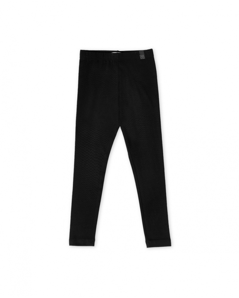 Leggings de malha preta de menina Coleção Basics Girl