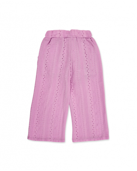 Calça de malha rosa de menina Coleção Carnet De Voyage