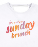 T-shirt branca menina em malha Coleção Sunday Brunch