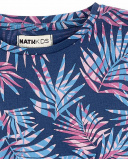 T-shirt curta de menina em malha azul marinho Coleção