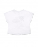 T-shirt branca de menina em malha com mensagens Coleção