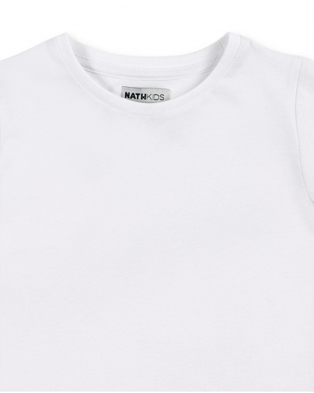 T-shirt branca de menina em malha Coleção Ultimate City Chic