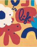 Camiseta de menina amarela com design floral Music is Life