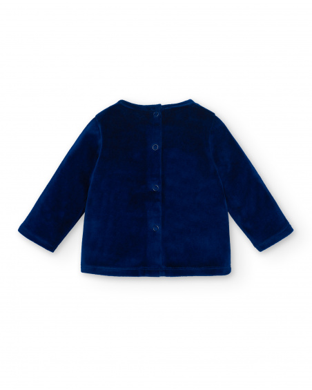 Conjunto de duas peças para menino em azul e amarelo com
