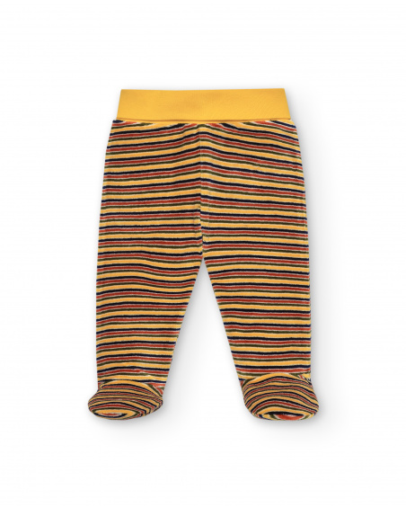 Conjunto de duas peças para menino em azul e amarelo com
