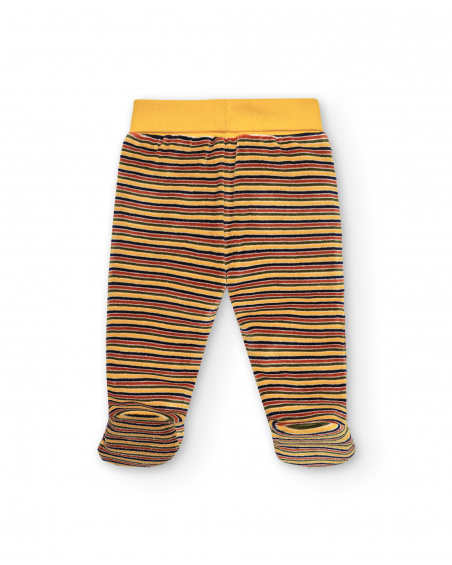 Conjunto de duas peças para menino em azul e amarelo com