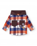 Camisa xadrez com capuz para meninos em cores vibrantes coleção Camisa xadrez com capuz para meninos em cores vibrantes coleção
