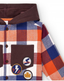 Camisa xadrez com capuz para meninos em cores vibrantes coleção Camisa xadrez com capuz para meninos em cores vibrantes coleção