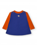 Camiseta de manga comprida para menino na cor laranja com Camiseta de manga comprida para menino na cor laranja com