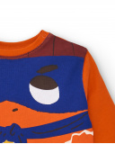 Camiseta de manga comprida para menino na cor laranja com Camiseta de manga comprida para menino na cor laranja com