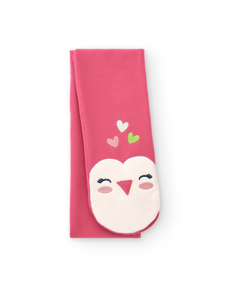 Lenço rosa com desenho de pássaro para meninas da coleção Freezy