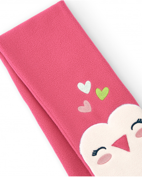 Lenço rosa com desenho de pássaro para meninas da coleção Freezy