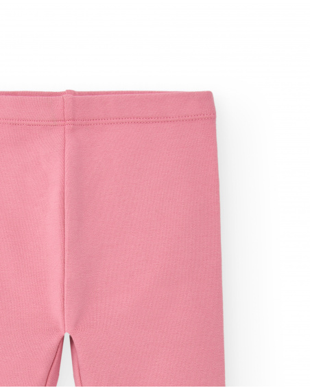 Leggings rosa com estampa de pássaros para meninas da coleção