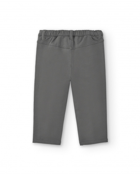 Calça masculina cinza com detalhe de bolso coleção Cyber Dino