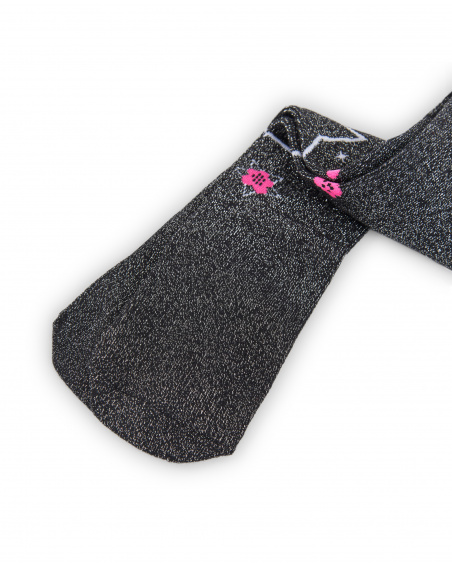 Pack de 2 collants de malha para menina na cor preta com
