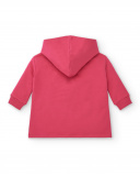 Moletom com capuz para meninas em fúcsia com desenho de Moletom com capuz para meninas em fúcsia com desenho de