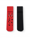 Collant vermelho de menina com motivos de gatos Coleção Cartoon Collant vermelho de menina com motivos de gatos Coleção Cartoon