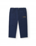 Calça azul marinho de menino com bolsos cargo coleção Big Brains Calça azul marinho de menino com bolsos cargo coleção Big Brains