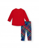 Conjunto de camiseta e leggings vermelho para menina com Conjunto de camiseta e leggings vermelho para menina com