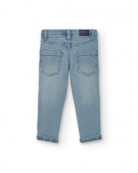 Calça jeans de menino azul claro com estampa gráfica Coleção