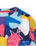 Conjunto de camiseta e leggings de menina em azul com estrelas Conjunto de camiseta e leggings de menina em azul com estrelas