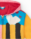 Cortavientos en multicolor con estampado divertido y capucha