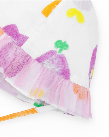 Gorro plano para niña color blanco