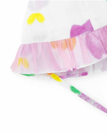 Gorro plano para niña color blanco