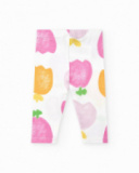 Conjunto de punto para niña de tres piezas en color blanco y