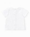 Conjunto para niño con camiseta blanca y pantalón corto azul