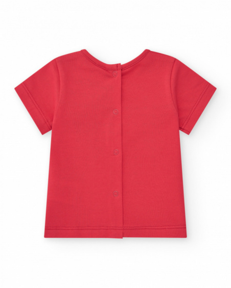 Conjunto para niño con camiseta roja shorts vaqueros