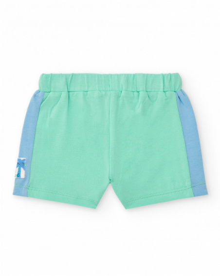 Conjunto para niño con camiseta blanca de estampado tropical y
