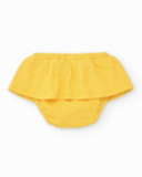 Conjunto para niña con blusa de flores y braguita amarilla