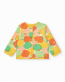 Conjunto de felpa para niña con camiseta de frutas, leggins