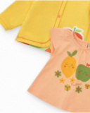 Conjunto de felpa para niña con camiseta de frutas, leggins