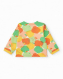 Conjunto de felpa para niña con camiseta de frutas, leggins