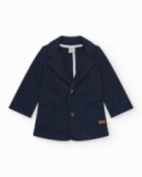 Blazer azul marino para niño con cierre de dos botones
