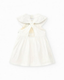 Vestido blanco para niña con estampado floral amarillo y