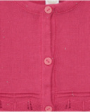 Chaqueta rosa corta para niña con aplique metálico