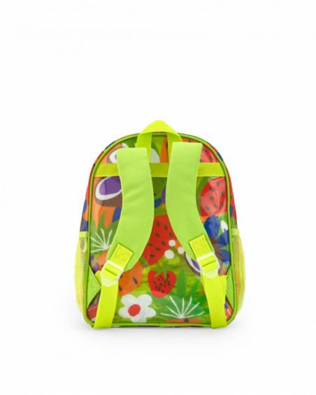 Mochila multicolor para niña con estampado tropical Mochila multicolor para niña con estampado tropical