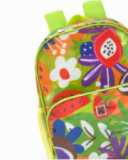 Mochila multicolor para niña con estampado tropical Mochila multicolor para niña con estampado tropical