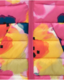 Chaqueta acolchada para niña en color rosa con estampado floral