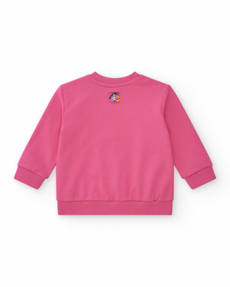 Sudadera para niña en rosa con letras "Smile"